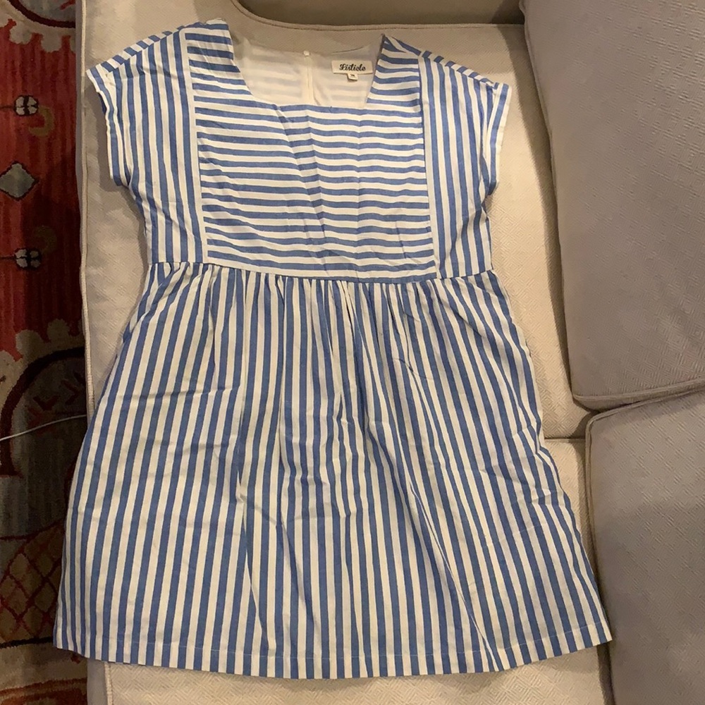 Blue striped Listicle dress with pockets